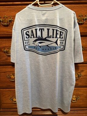 Salt Life Light Blue Short Sleeve Graphic Tee with Tuna Logo